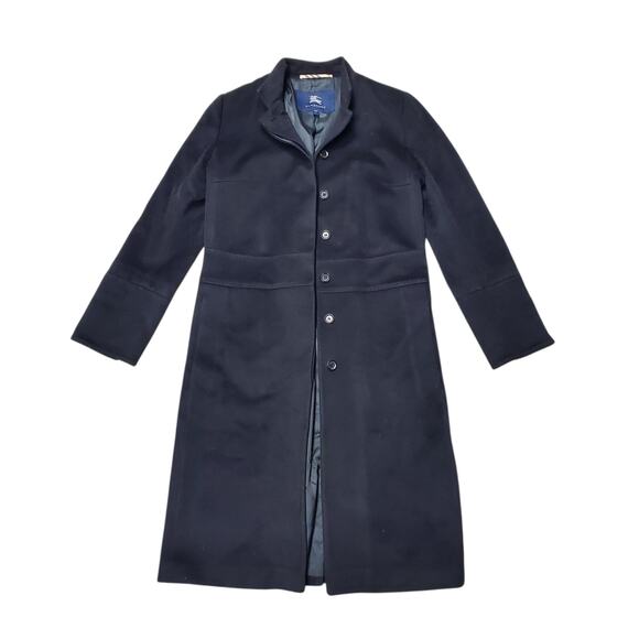 Burberry Black Cashmere Wool Blend Minimalist Trench Coat - Women's 6 - Picture 3 of 12